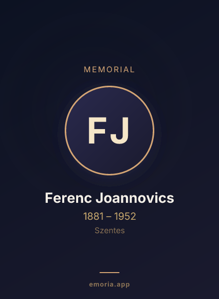 Memorial portrait of Ferenc Joannovics
