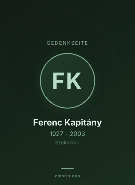 Gedenkportrait von Ferenc Kapitány