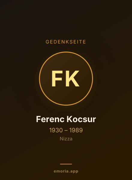 Gedenkportrait von Ferenc Kocsur