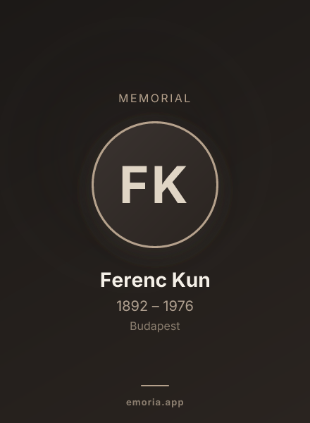 Memorial portrait of Ferenc Kun