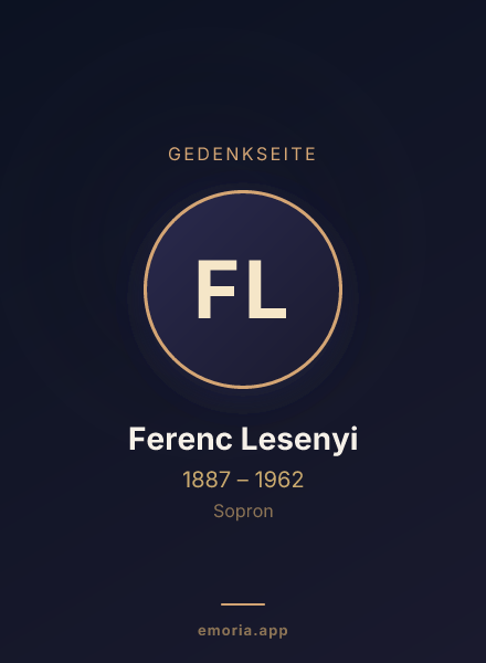 Gedenkportrait von Ferenc Lesenyi