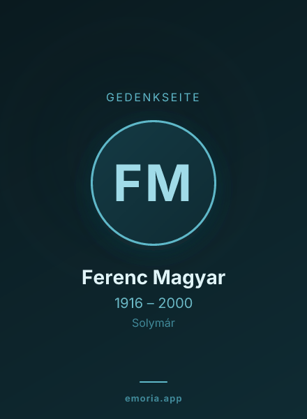 Gedenkportrait von Ferenc Magyar
