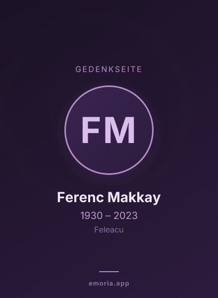 Gedenkportrait von Ferenc Makkay