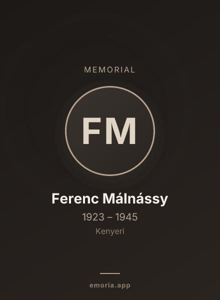 Memorial portrait of Ferenc Málnássy