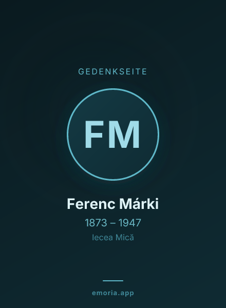Gedenkportrait von Ferenc Márki