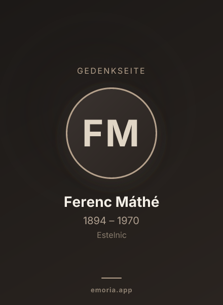 Gedenkportrait von Ferenc Máthé