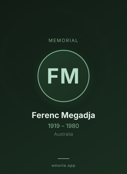 Memorial portrait of Ferenc Megadja