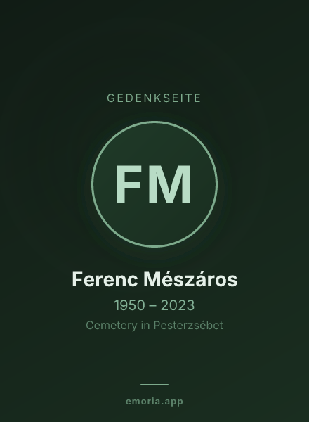 Gedenkportrait von Ferenc Mészáros