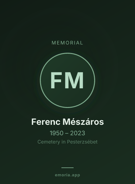 Memorial portrait of Ferenc Mészáros