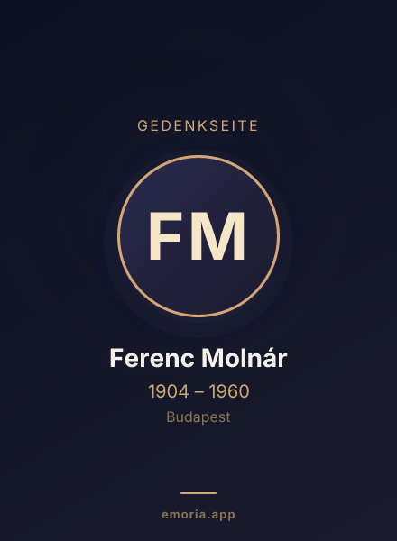 Gedenkportrait von Ferenc Molnár