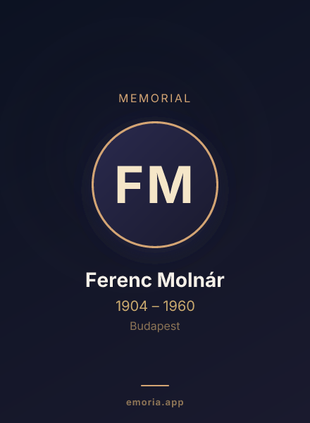 Memorial portrait of Ferenc Molnár