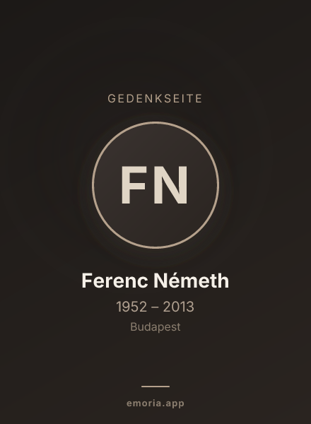 Gedenkportrait von Ferenc Németh