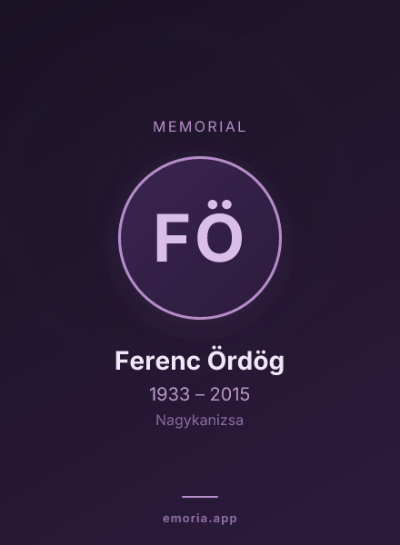 Memorial portrait of Ferenc Ördög