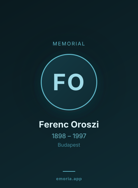 Memorial portrait of Ferenc Oroszi