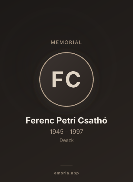 Memorial portrait of Ferenc Petri Csathó
