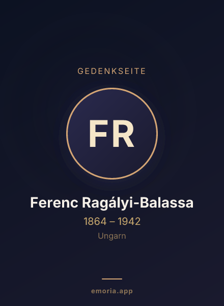 Gedenkportrait von Ferenc Ragályi-Balassa