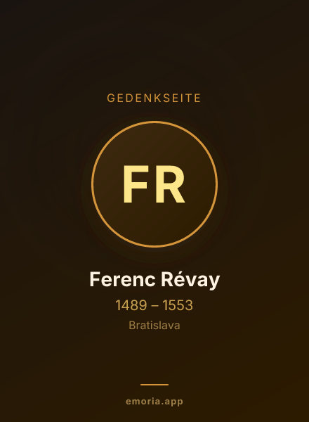 Gedenkportrait von Ferenc Révay