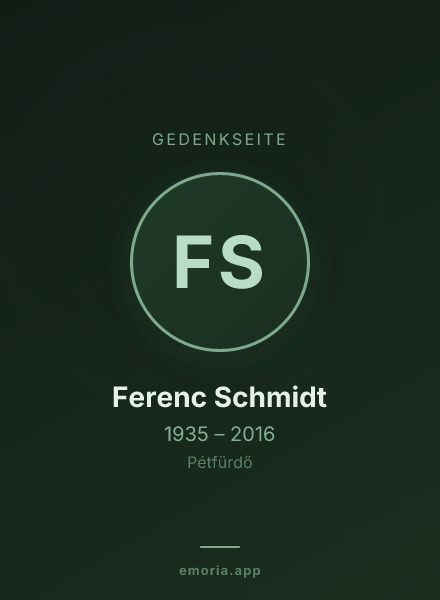 Gedenkportrait von Ferenc Schmidt