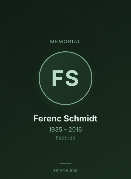 Memorial portrait of Ferenc Schmidt