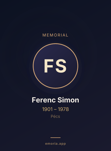 Memorial portrait of Ferenc Simon