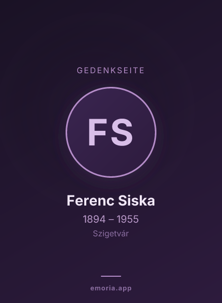 Gedenkportrait von Ferenc Siska