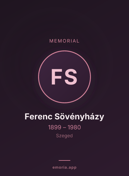 Memorial portrait of Ferenc Sövényházy