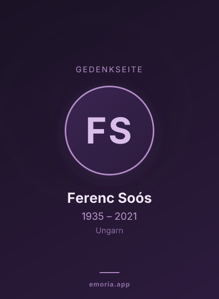 Gedenkportrait von Ferenc Soós