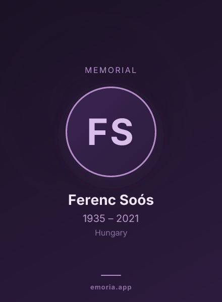 Memorial portrait of Ferenc Soós
