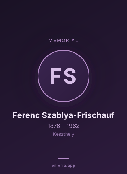 Memorial portrait of Ferenc Szablya-Frischauf