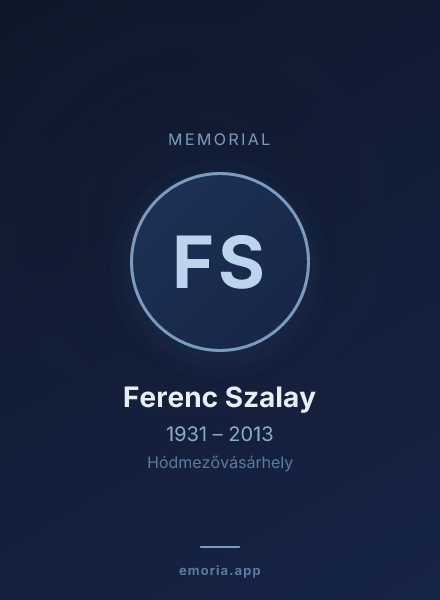 Memorial portrait of Ferenc Szalay