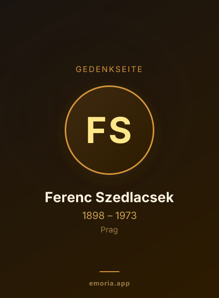 Gedenkportrait von Ferenc Szedlacsek