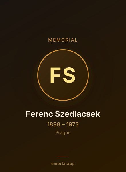 Memorial portrait of Ferenc Szedlacsek