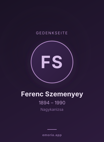 Gedenkportrait von Ferenc Szemenyey