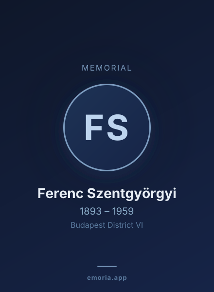 Memorial portrait of Ferenc Szentgyörgyi
