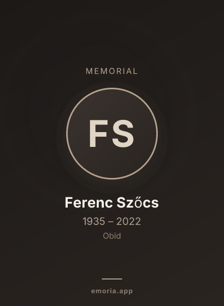 Memorial portrait of Ferenc Szőcs