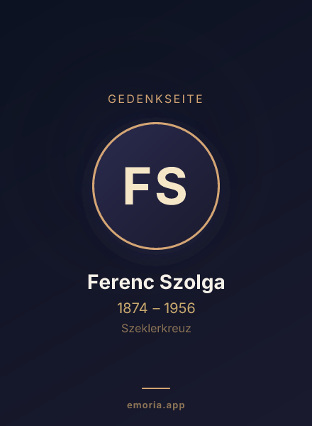 Gedenkportrait von Ferenc Szolga