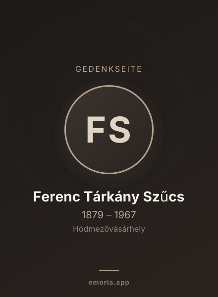 Gedenkportrait von Ferenc Tárkány Szűcs