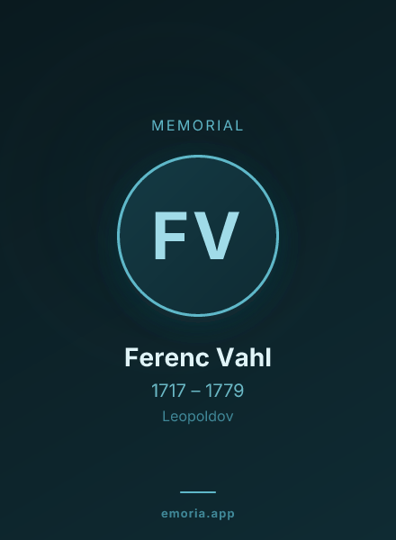 Memorial portrait of Ferenc Vahl