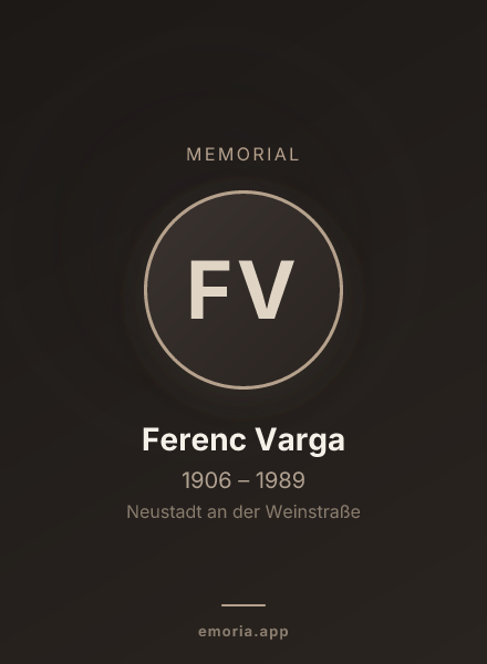 Memorial portrait of Ferenc Varga