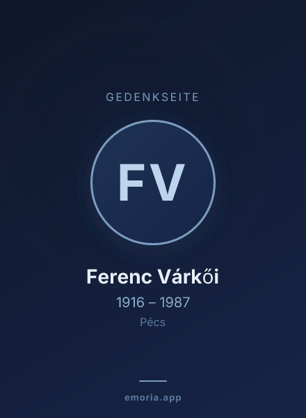 Gedenkportrait von Ferenc Várkői