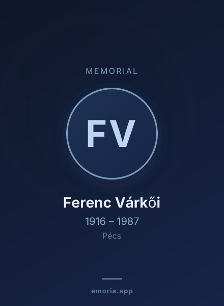 Memorial portrait of Ferenc Várkői