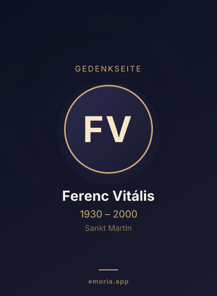 Gedenkportrait von Ferenc Vitális