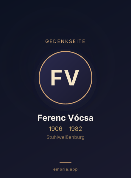 Gedenkportrait von Ferenc Vócsa