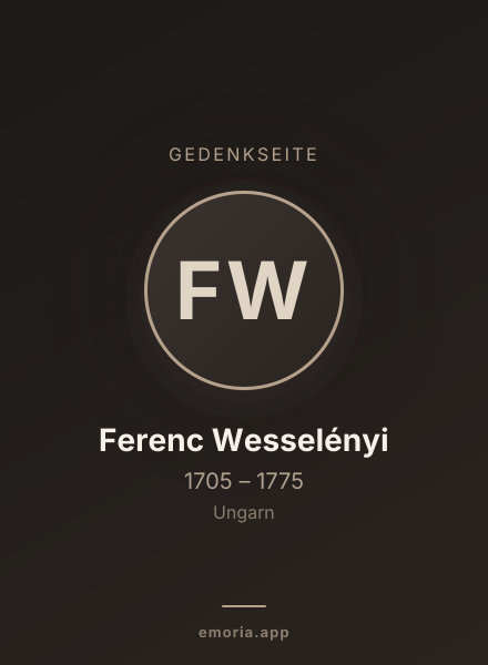 Gedenkportrait von Ferenc Wesselényi