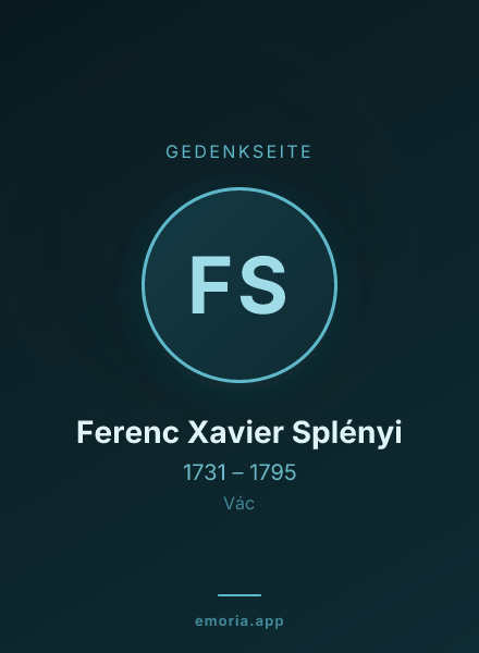 Gedenkportrait von Ferenc Xavier Splényi