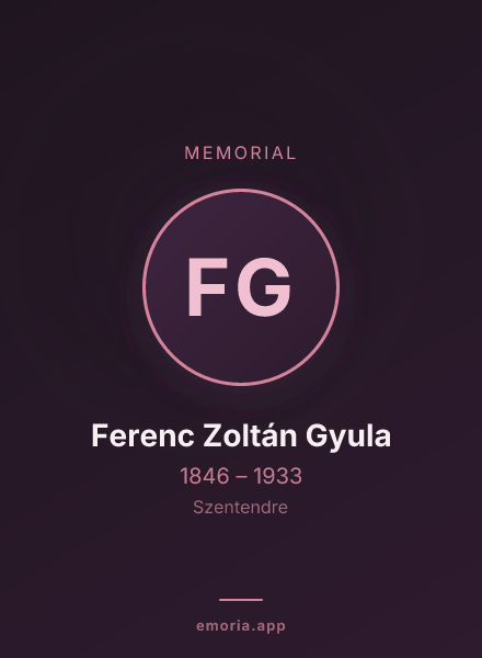 Memorial portrait of Ferenc Zoltán Gyula
