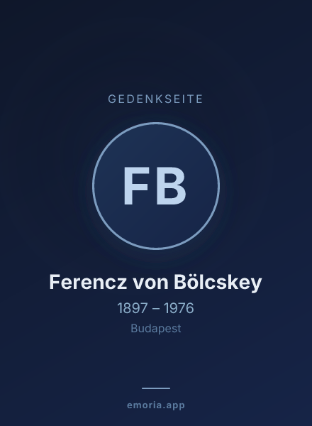 Gedenkportrait von Ferencz von Bölcskey