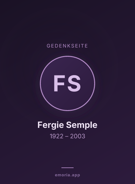Gedenkportrait von Fergie Semple