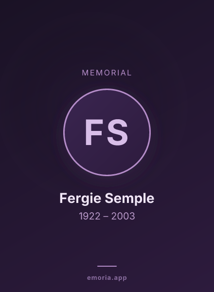 Memorial portrait of Fergie Semple
