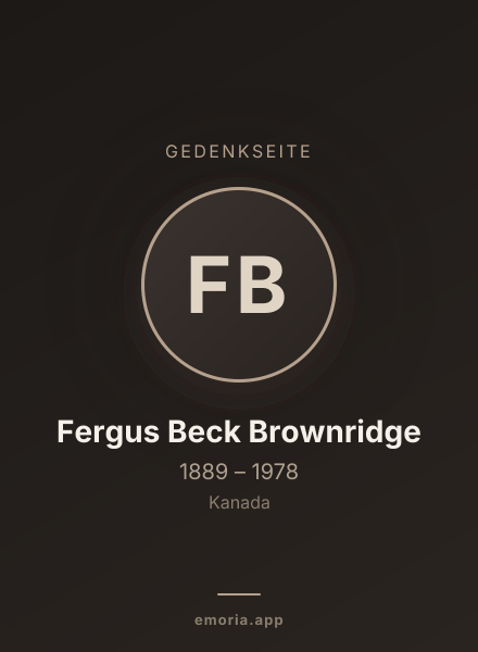 Gedenkportrait von Fergus Beck Brownridge